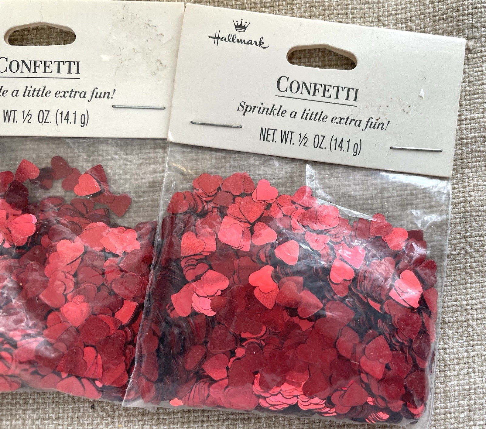 Hallmark Brand, Brand New, Red Sparkle Hearts Metallic Confetti 1 1/2 oz’s