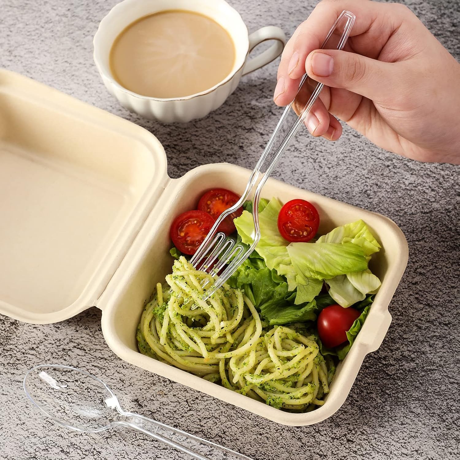 400 Count] Heavy Duty Plastic Forks, Premium Disposable Clear Forks, Durable