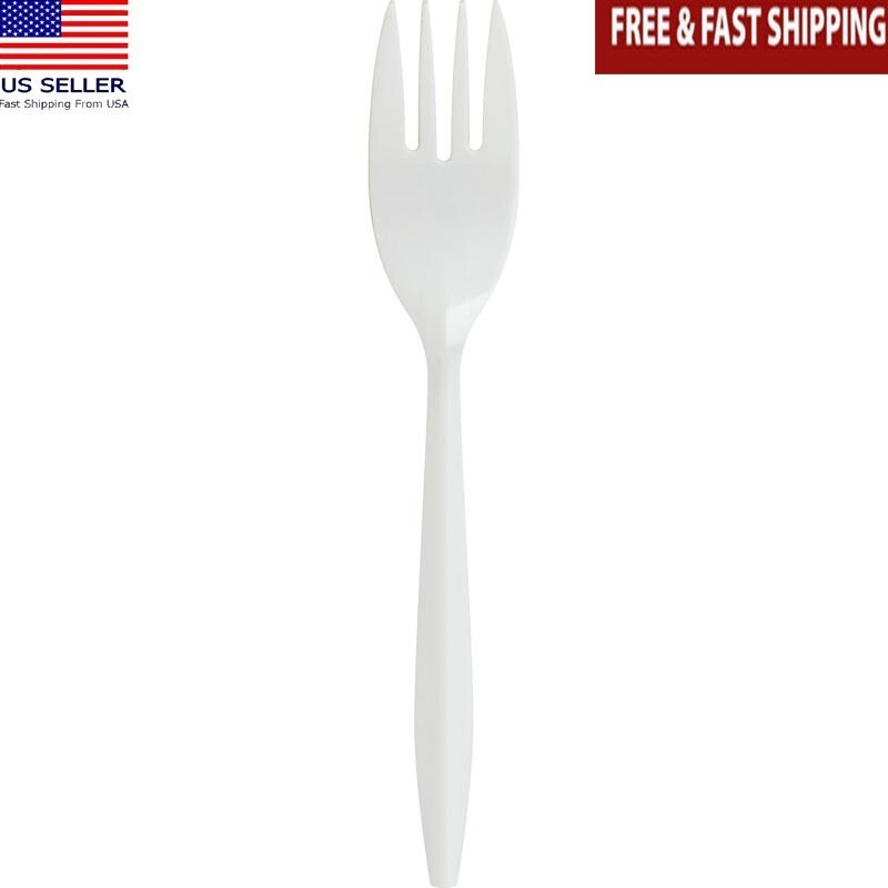 Plastic Forks Medium Weight Disposable Cutlery 1000 Count Polypropylene New