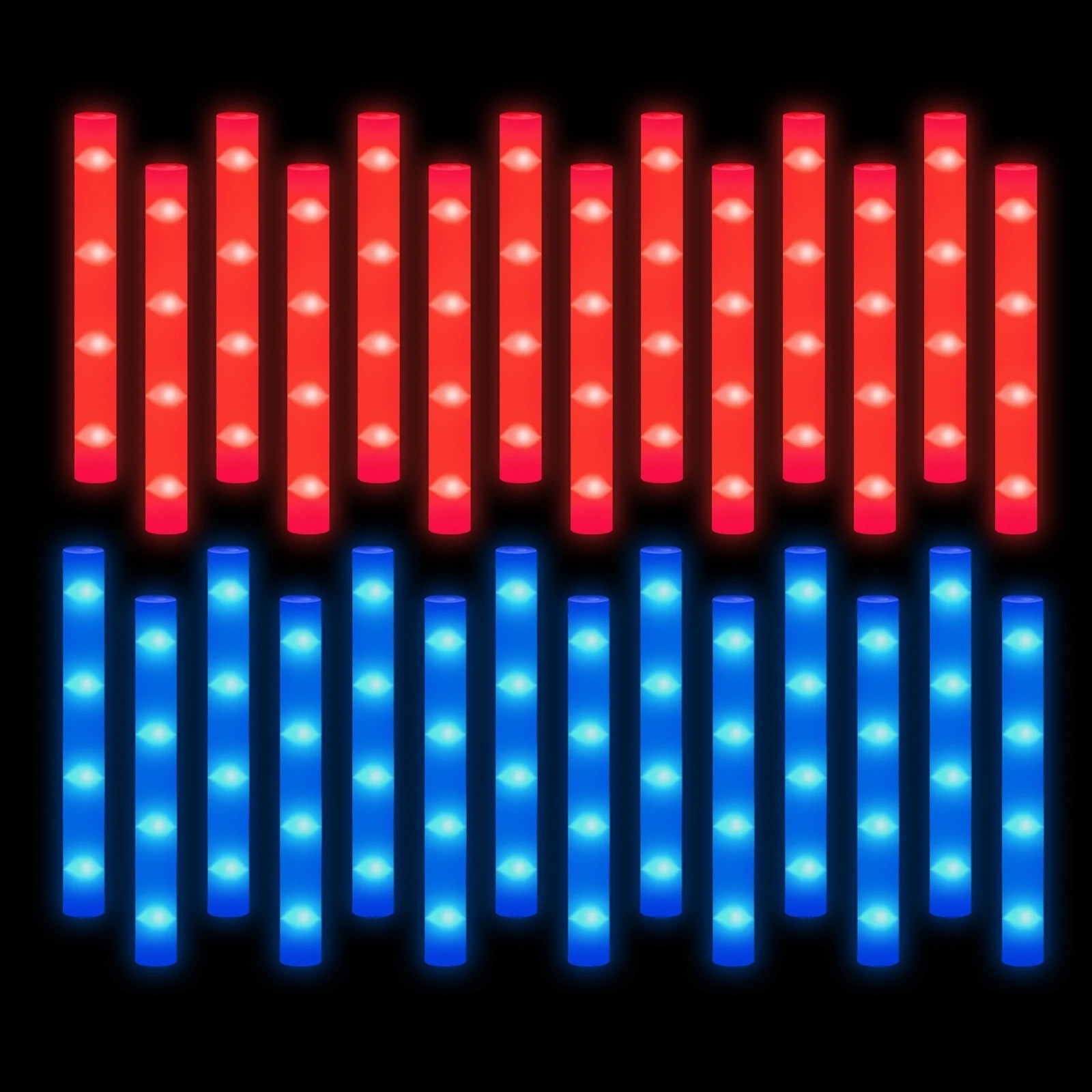 100-800Pcs LED Glow Sticks Bulk RGB Foam Light Up Concert Events Party Supplies