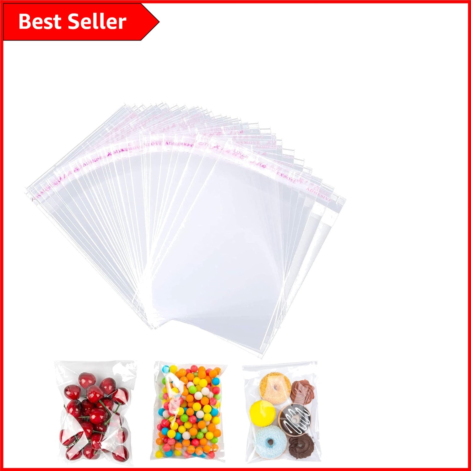 Clear Cellophane Self-Sealing Bags – 100 Pack for Cookies, Cards & More