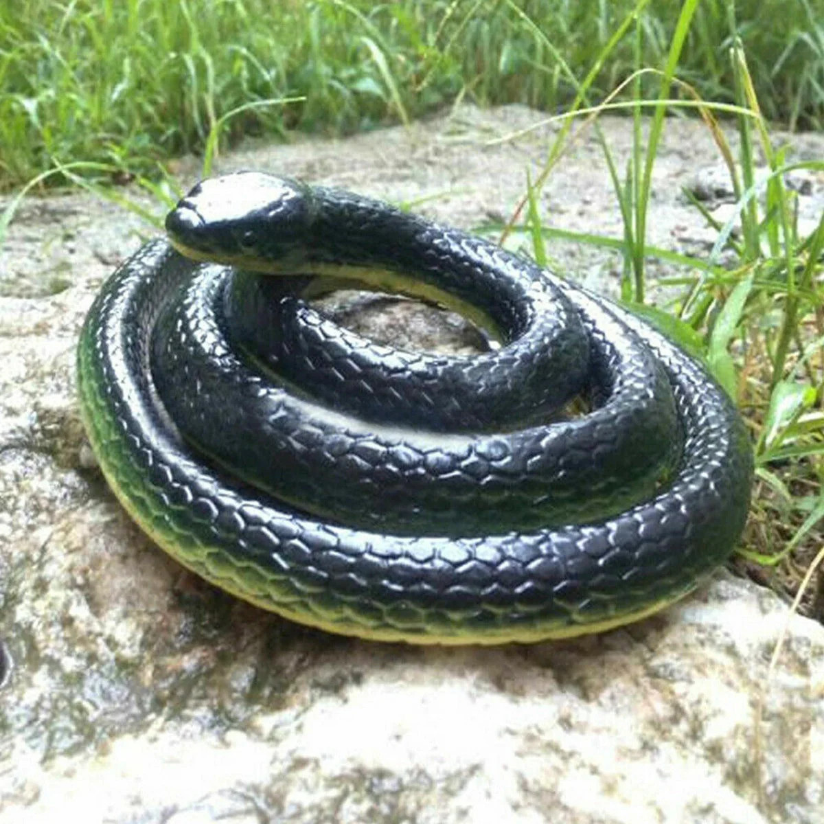 52 Inch Fake Realistic Snake for Kids Adults (Black)