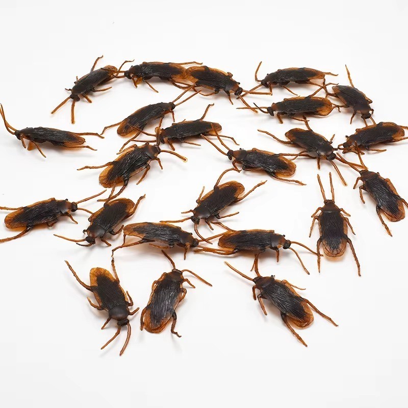 10Pcs Realistic Fake Cockroach Prank Toys – Creepy Rubber Gag Joke Bugs