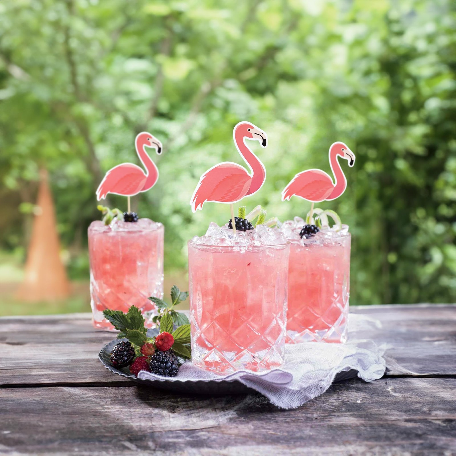 36Pcs Flamingo Cupcake Toppers Summer Tropical Cupcake Toppers Aloha Cake Decora