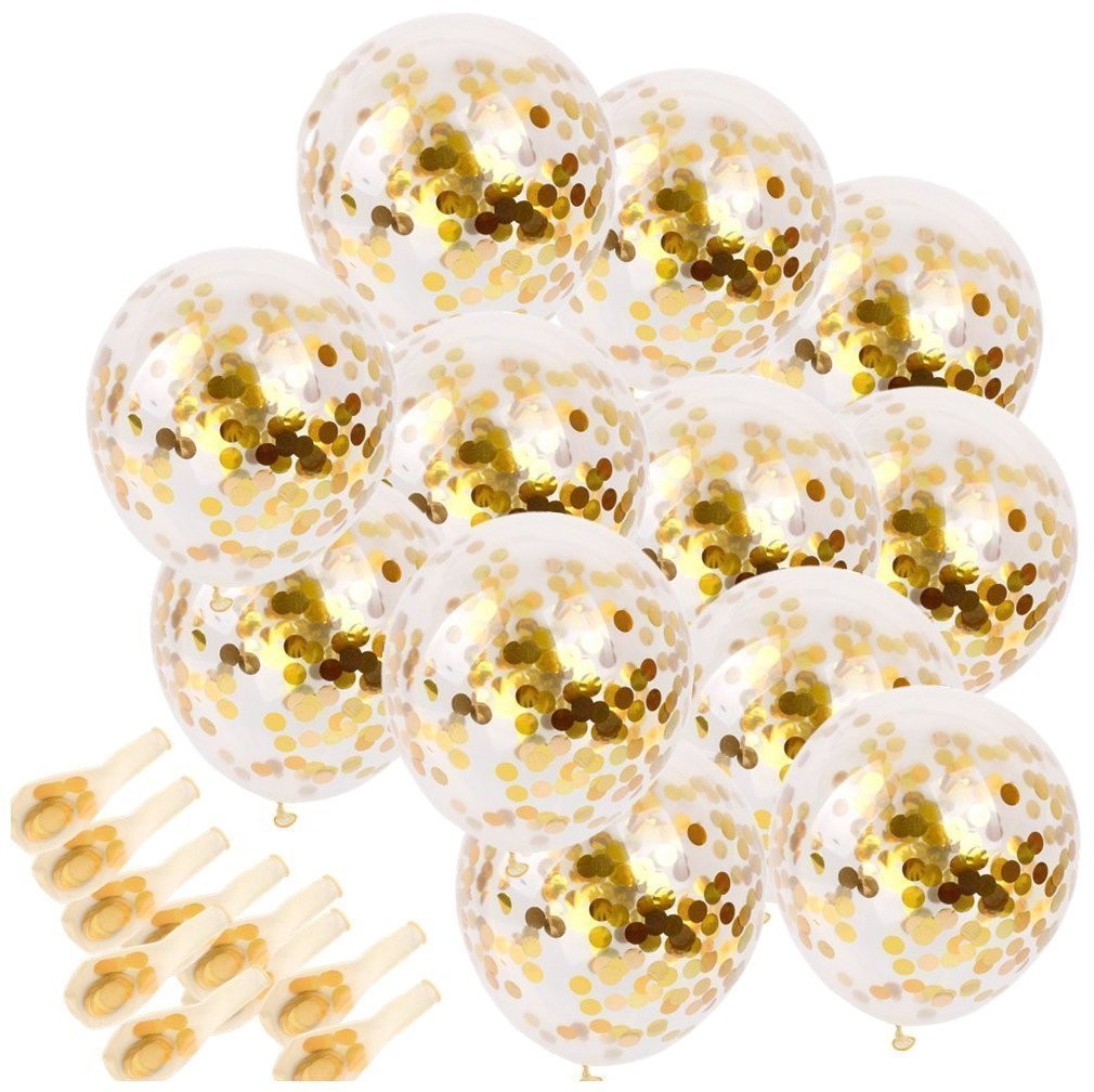 Gold Confetti Balloons 20 Pieces, 12 Inches Party Balloons With Golden Paper …
