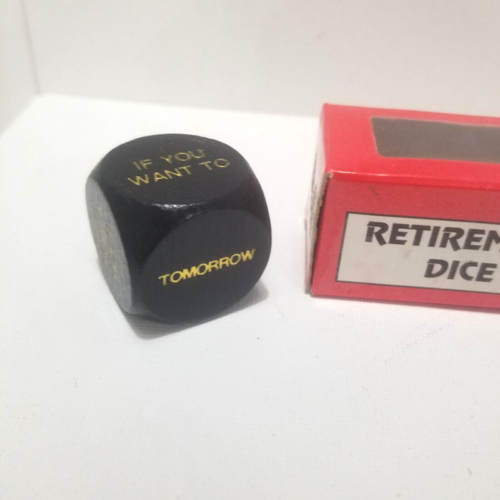 Retirement Dice – Forum Novelties Wooden Gag Gift – Item #51516 – Vintage 1994