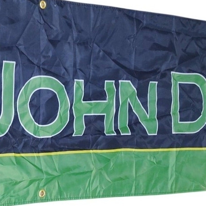 Kasflag John Deere Banner 2×8 ft Heavy Duty 150D Polyester with 8 Grommets