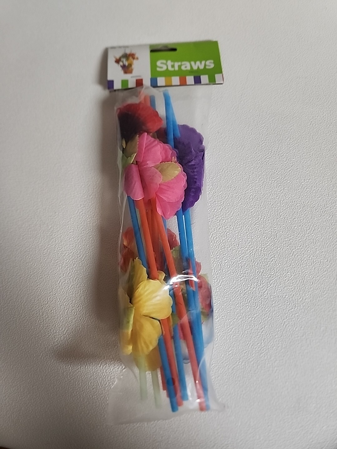 Tropical Flower Straws Party Summer Fun 12 Pc Multi-Color Oriental Trading Luau
