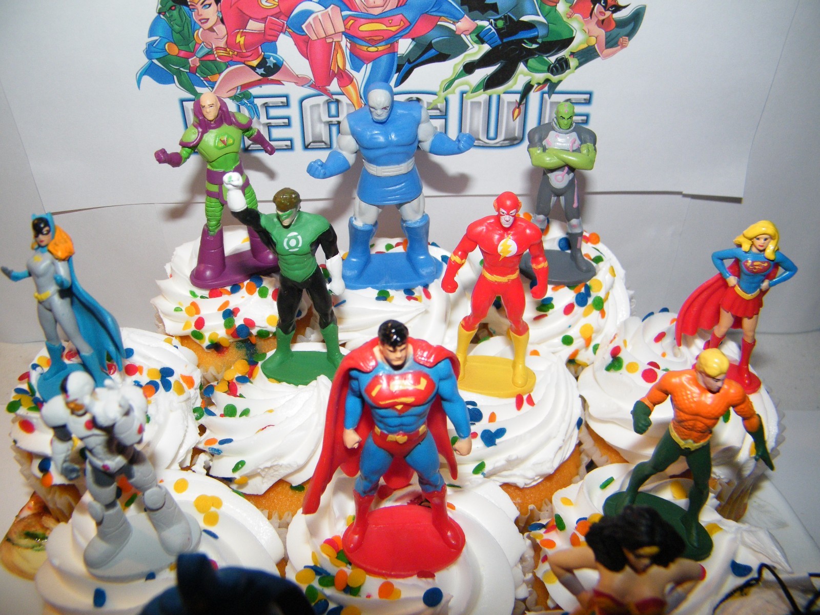 Justice League Cake Toppers Set of 14 with 12 Figures, DC Doll, Hero Ring Fun!