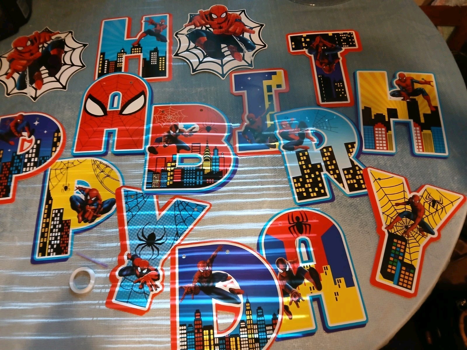 Spiderman Theme Happy Birthday Party Decoration 38 Pcs Balloons Letters Pics NEW