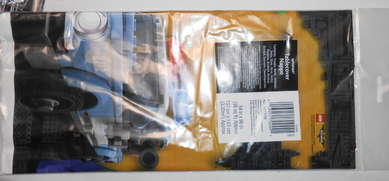 NEW IN PACKAGE BATMAN LEGO PARTY SUPPLIES TABLECOVER 54″ X 96″