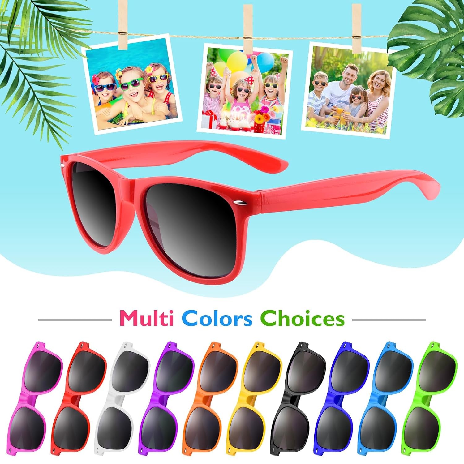 Neon Unisex Sunglasses 10 Pack Party Favors Summer Kids Adult Birthday Gift
