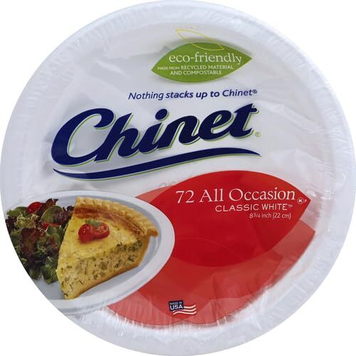 Classic White Round All Occasion Fiber Plates 8.75 Inch 72 Count