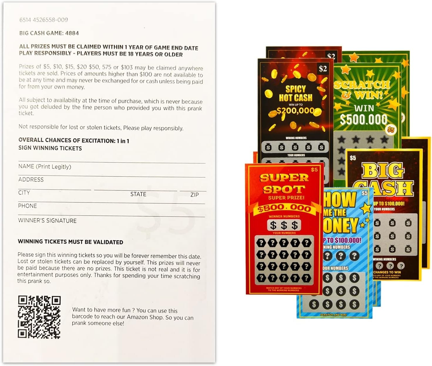 STOYKİS 10 Fake Lottery Tickets and Scratch Off Cards That Look – Winning…