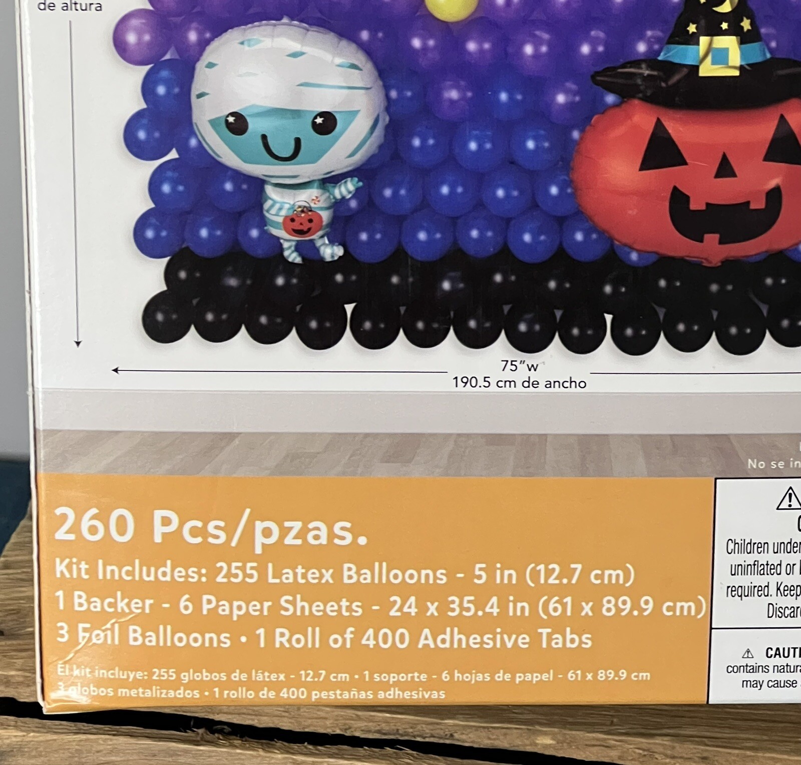 260 Piece Halloween Latex & Foil Balloon Backdrop Kit Wall Decoration Amscan
