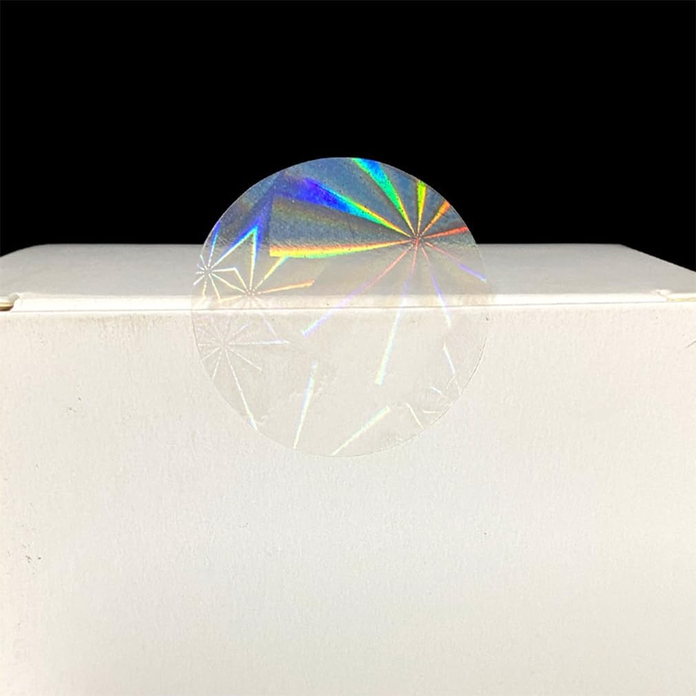 1″ 500Pcs Laser Reflection Stickers, Clear Transparent Waterproof Sticker Crysta