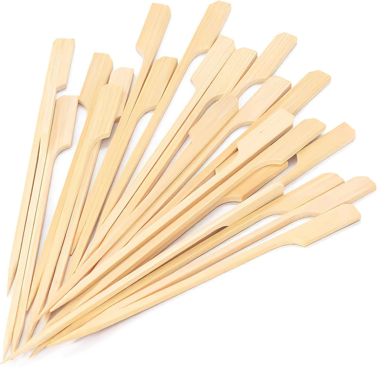 6 Inch Bamboo Skewers 100PCS Food Appetizer Toothpicks Wide Flat Paddle Bamboo W