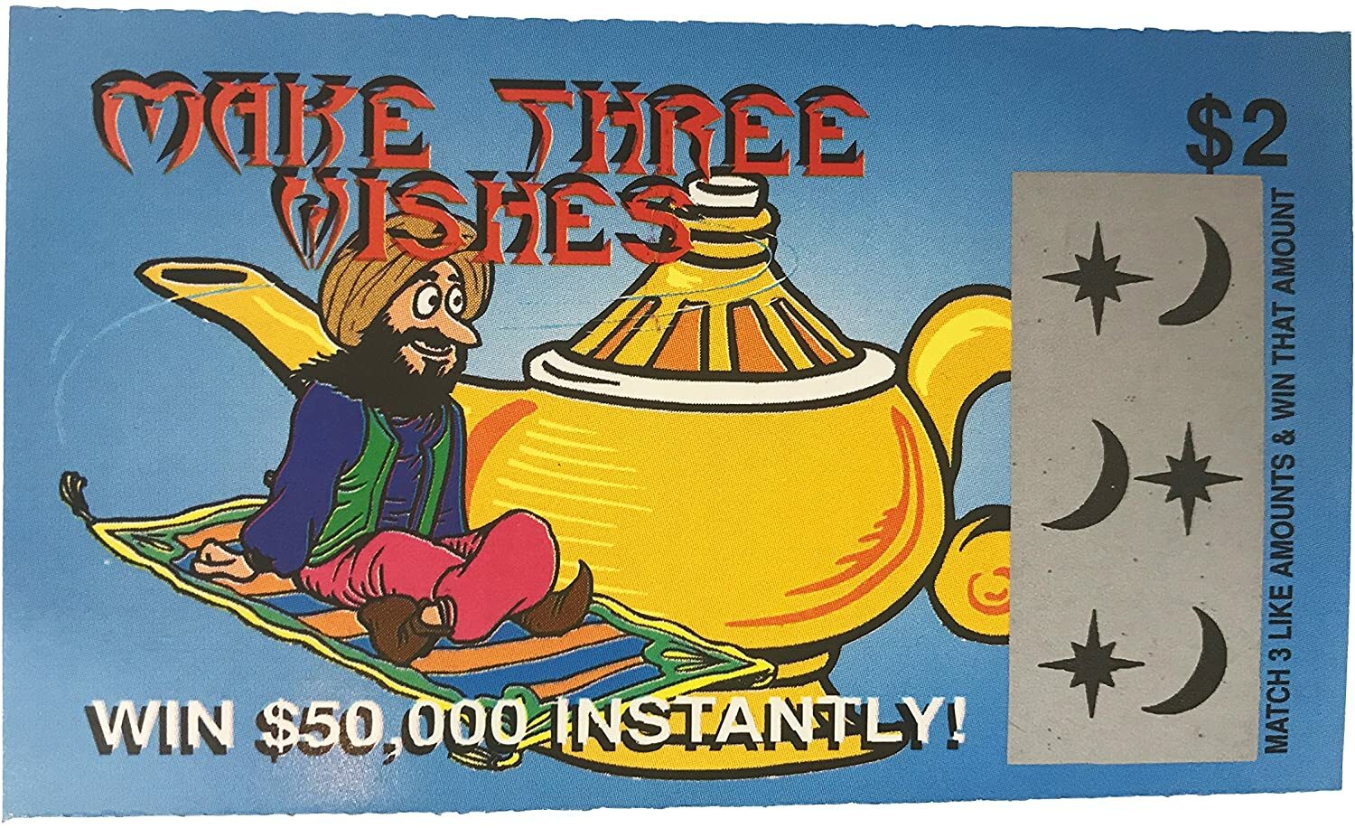 FAKE LOTTERY TICKETS- 100 TICKETS 6 Assorted Designs FREE SHIPPING USA SELLER