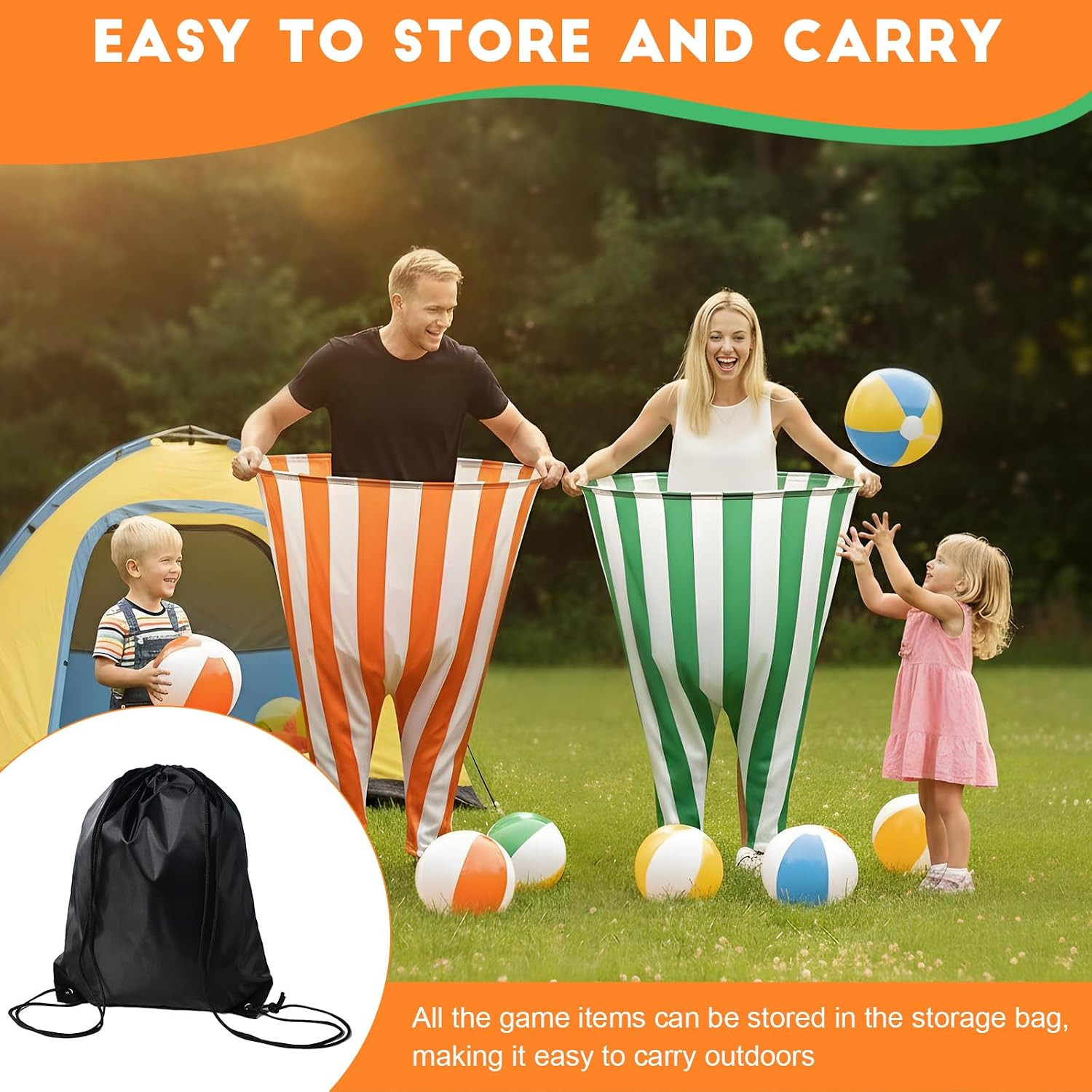 Granny Pants Outdoor Game,Giant Oversized Granny Funny Pants Set with Bouncy Bal