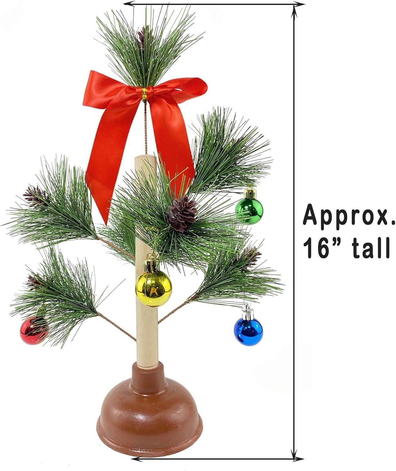 Christmas Tree Plunger Funny Gag Gift Hilarious Toilet Humor White Elephant Gift
