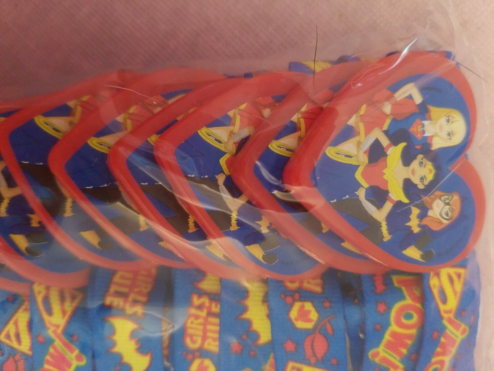 NEW LOT OF 12 DC SUPER HERO GIRLS CHARM NECKLACES PARTY FAVORS BAT SUPER WONDER