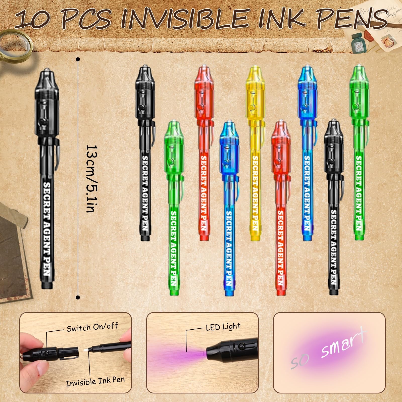 Zenoble 132Pcs Spy Detective Party Favors Kit for Kids Sunglasses, Invisible …