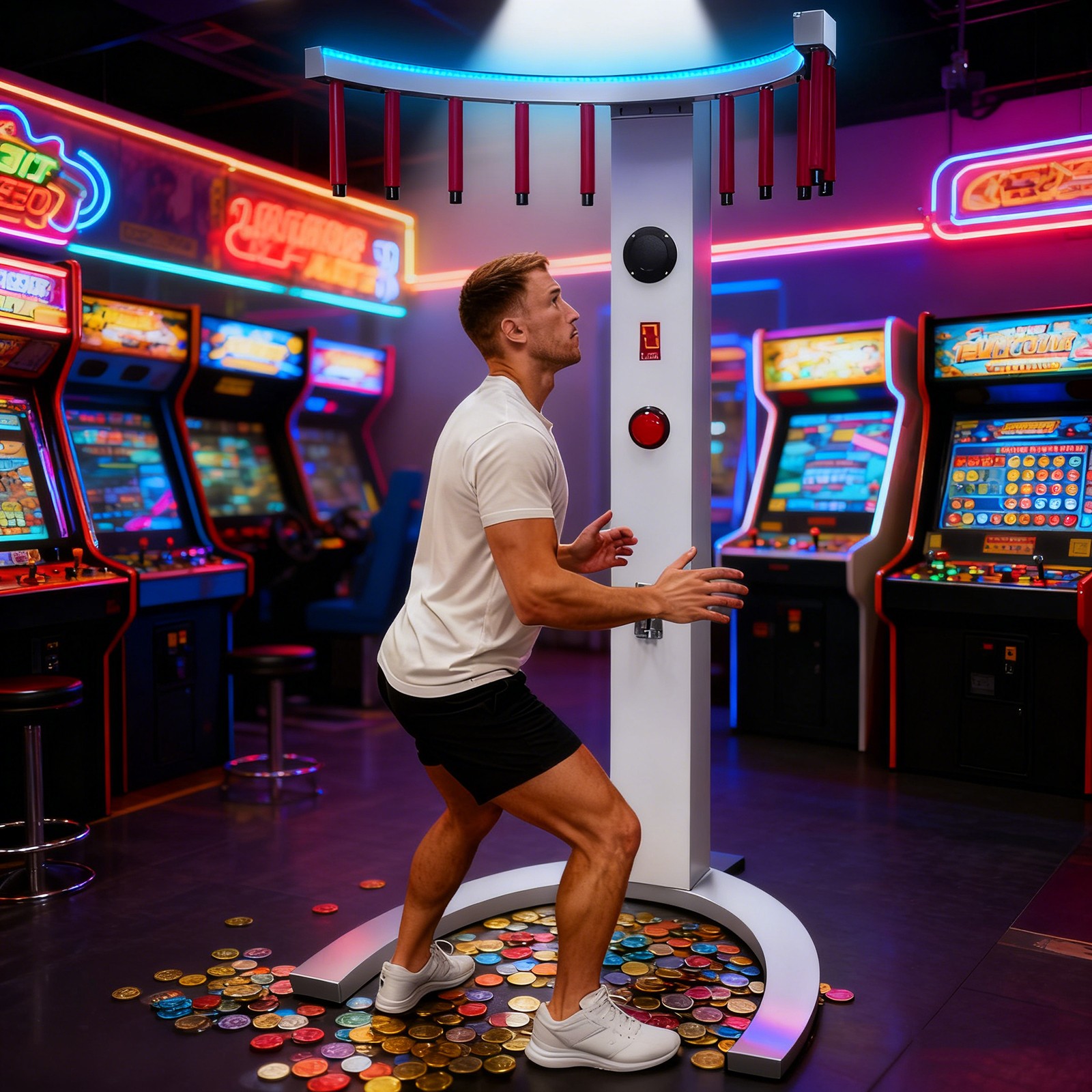 Catch Sticks Game Machine, Interactive Reaction Game for Party Rental Business