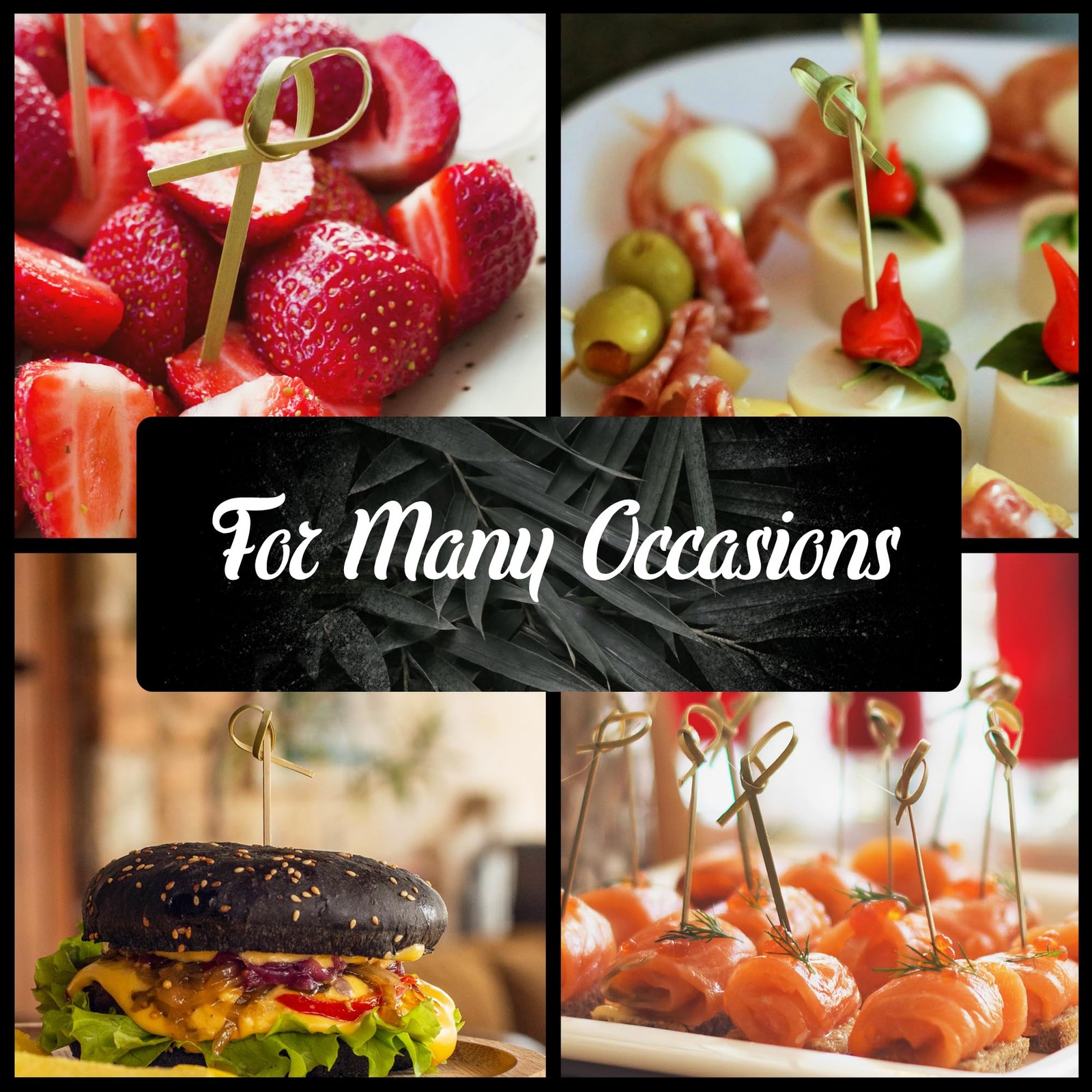 2.6″ Bamboo Green Knot Food and Cocktail Skewer Picks – 1,000 Pieces