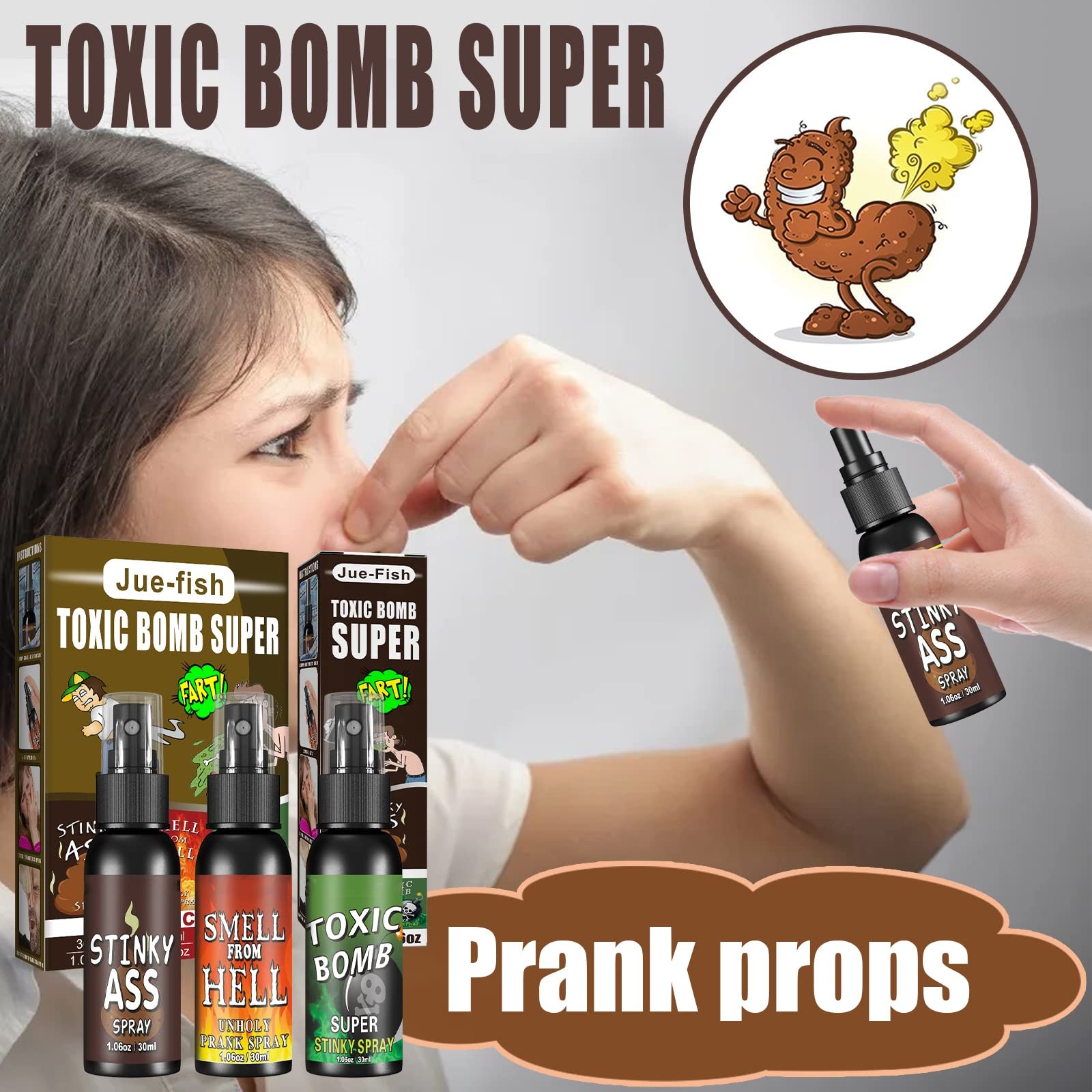 3P Fart Spray Extra Strong 30ml Potent Stink Spray Non Toxic Fart Bomb Prank Stu