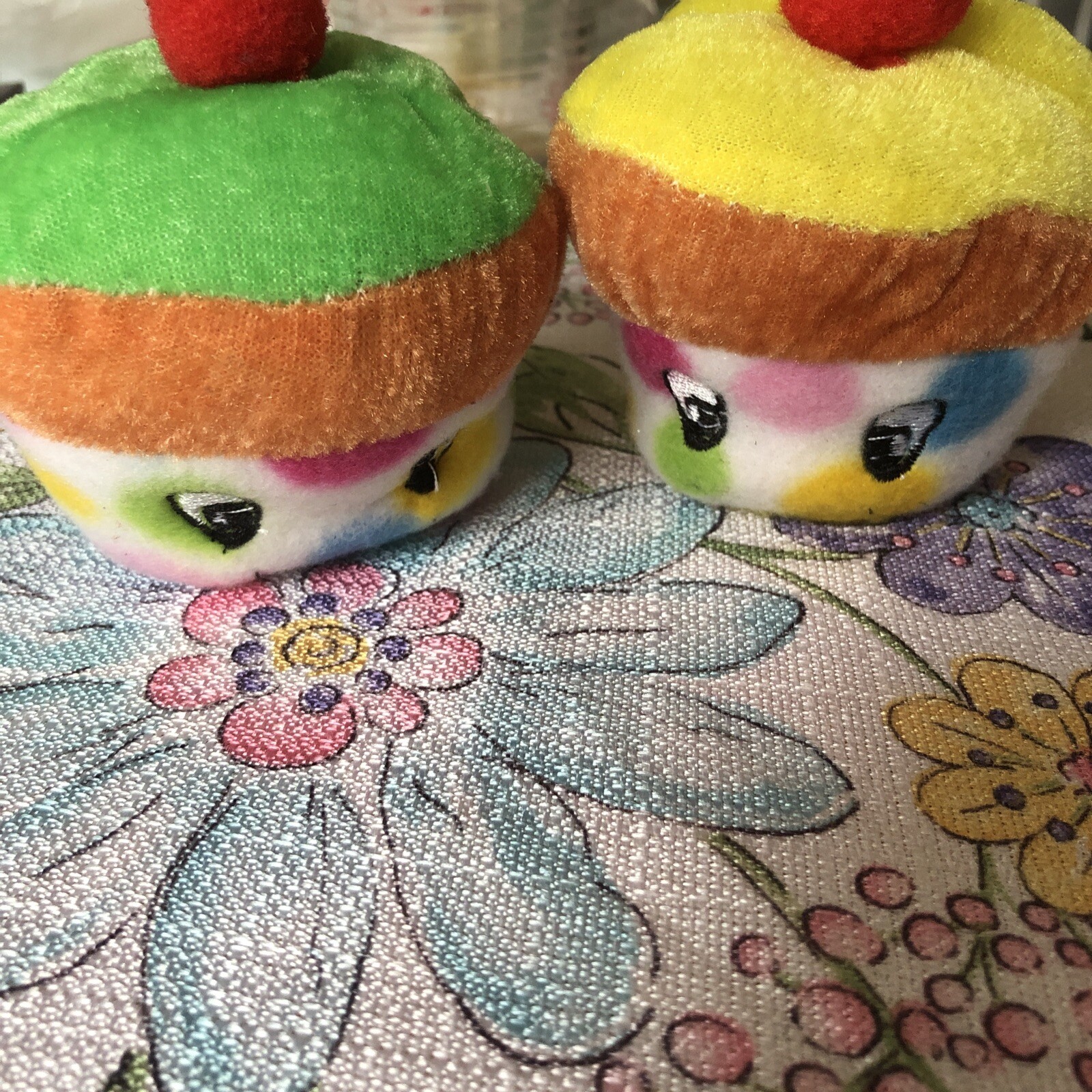 Children’s Unisex, 2 Soft Cupcake Squishy Decorations W/Faces-New Out Of Box.