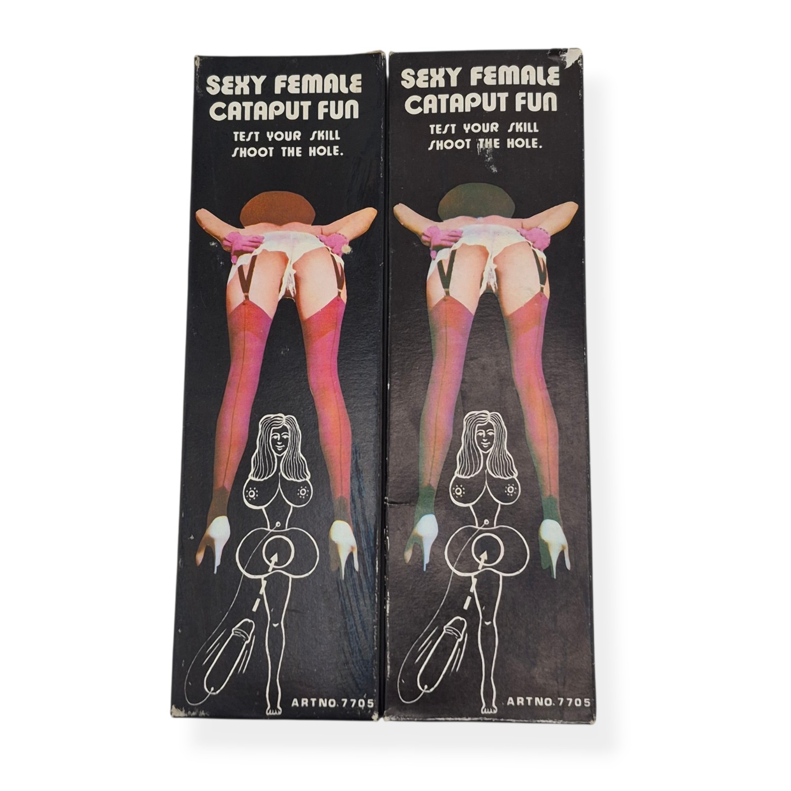 Vintage 1960s Sexy Female Cataput Fun Adult Novelty Gag Toy Art # 7705 Lot Of 2