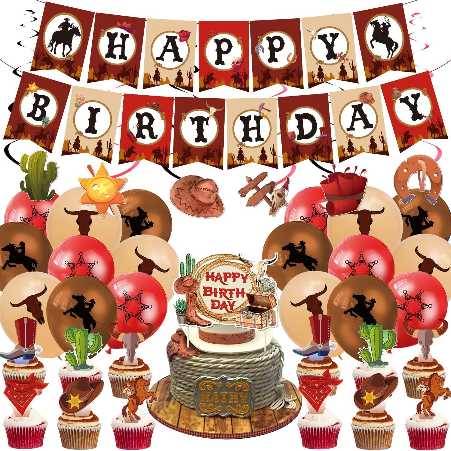 Cowboy Birthday Party Decoration 58 Pcs Western Cowboy Theme Decorations Happy