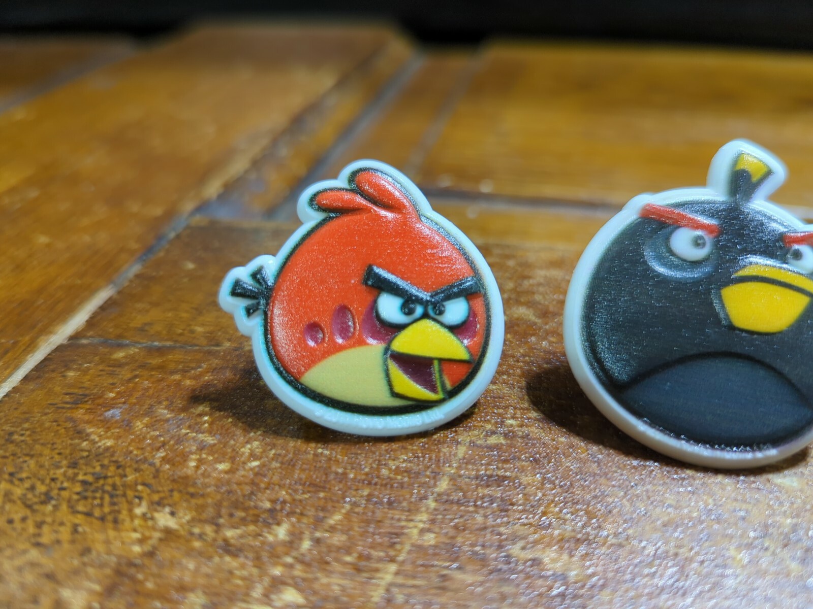 Angry Birds Cupcake Rings; Angry Birds Rings Party Favors or cake decor Set of 3