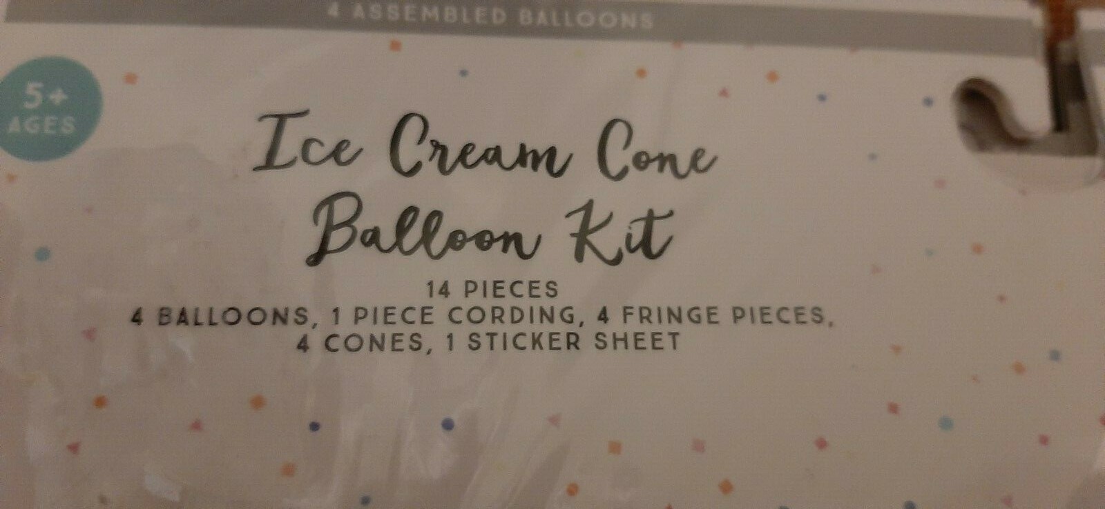Ice Cream Cone Kids Party Balloon Kit 14 pcs. per pack – Lot of 2 packs