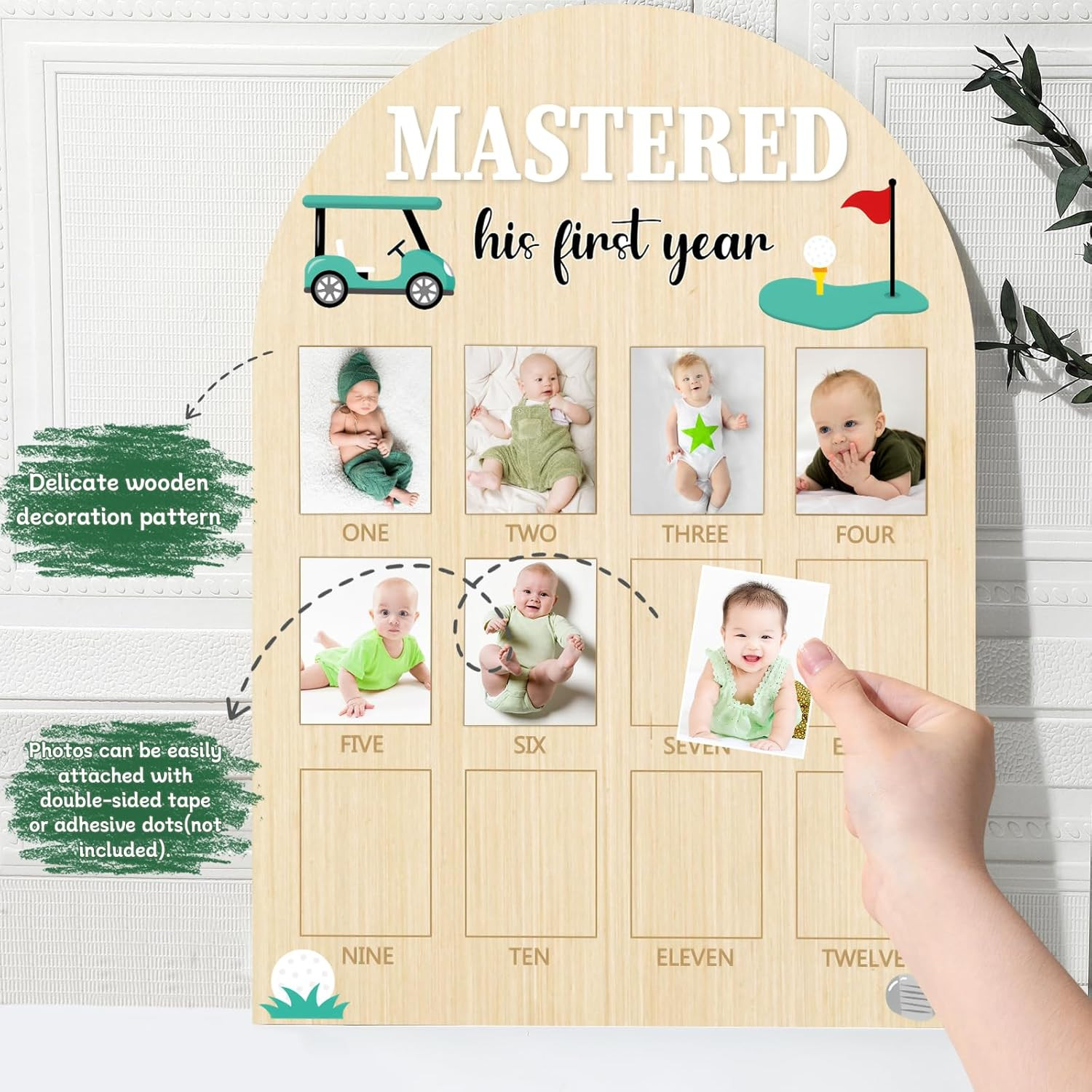 First Year Milestone Photo Board for 1st Birthday Celebration and Keepsake