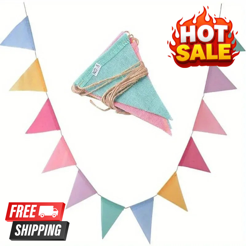 4M Triangle Flags Bunting Banner Pennant Festival Wedding Party Garden Decor NEW