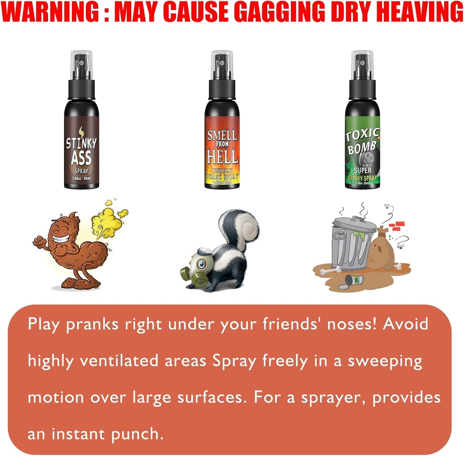 Extra Potent 3-Pack Fart Spray – Hilarious and Non-Toxic Prank for Kids & Adults