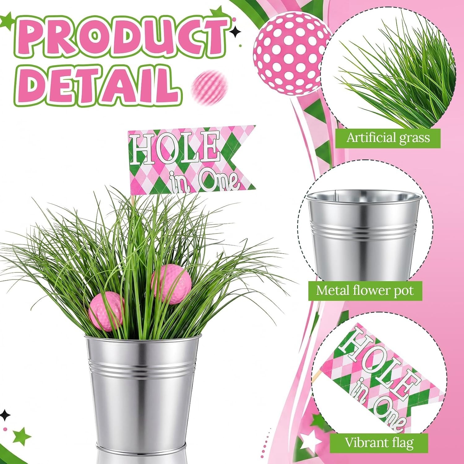 6 Set Golf Party Table Decorations Kit Includes 6