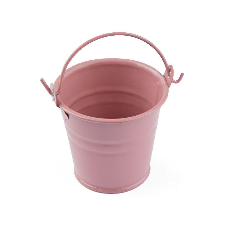 Factory Direct Craft Miniature Pink Metal Pail | 6 Pieces