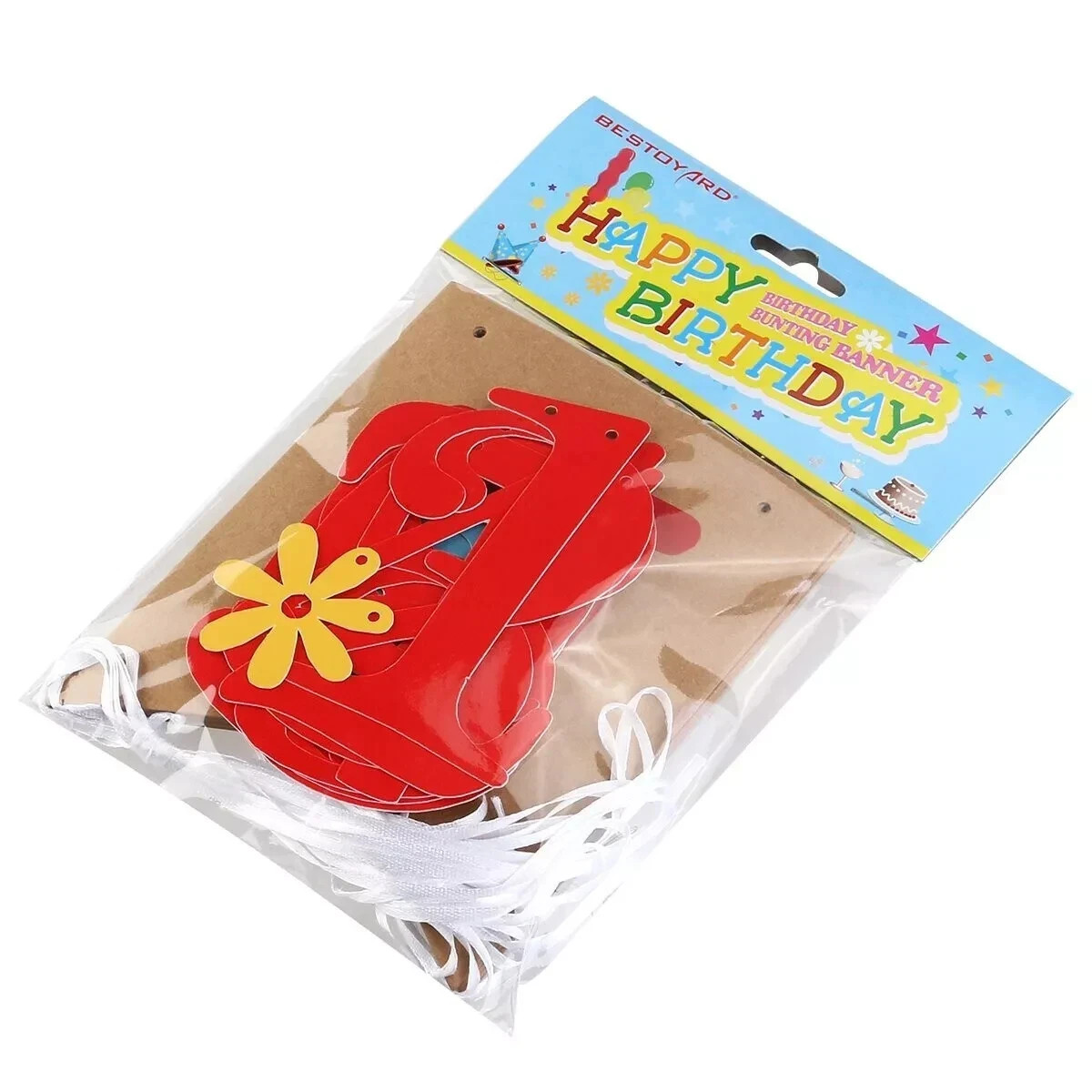 Happy Birthday Bunting Banner – Adjustable Age Number Banner for Parties