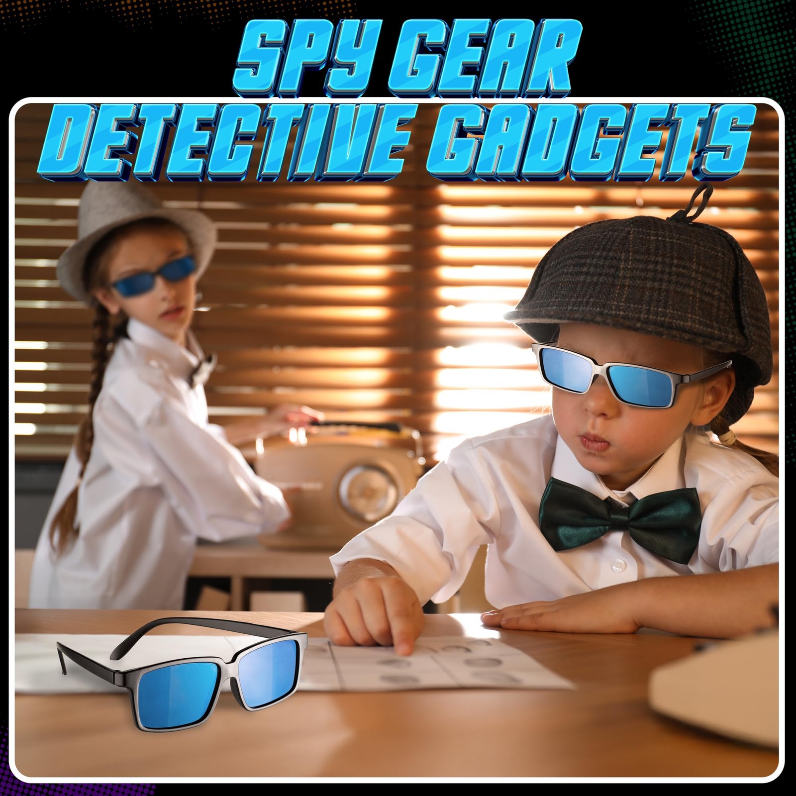 Spy Glasses for Kids in Bulk – (Pack of 3) Sunglasses Rear 6.8, Black