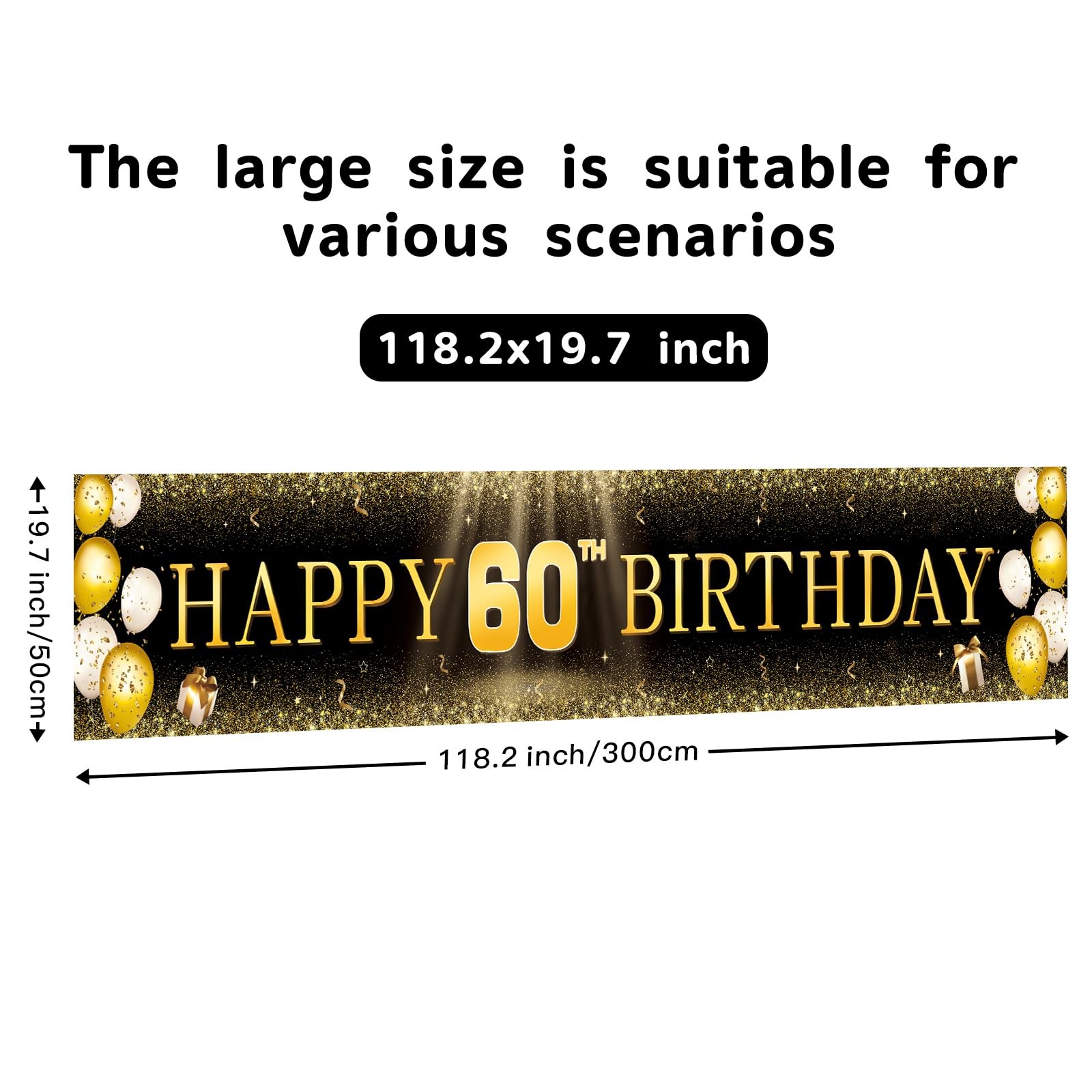 Over The Hill Decor, Extra Large Birthday Banner, Indoor Outdoor, Gold