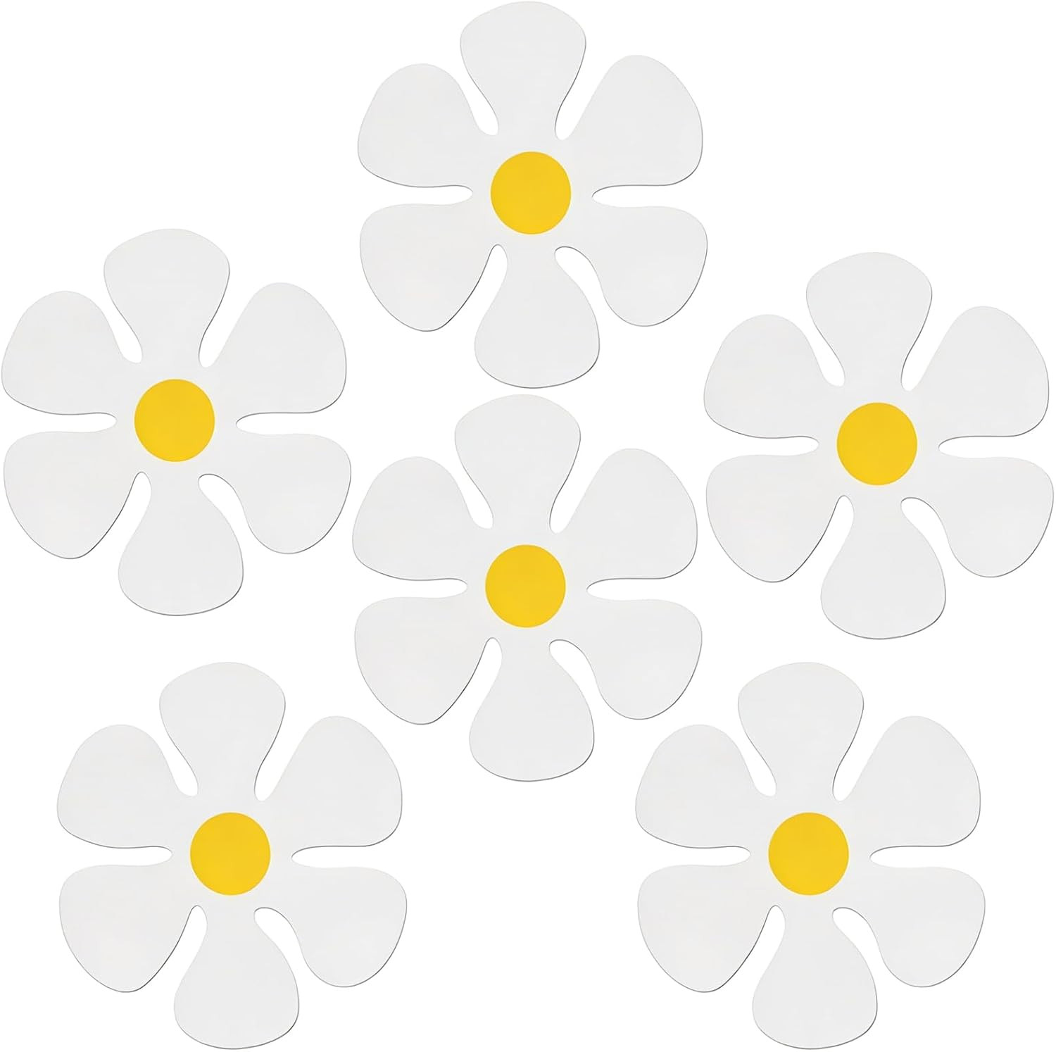 60 Pieces Retro Flower Shaped Cutouts 60S 70S 80S Mini Retro Car Flower Cutouts