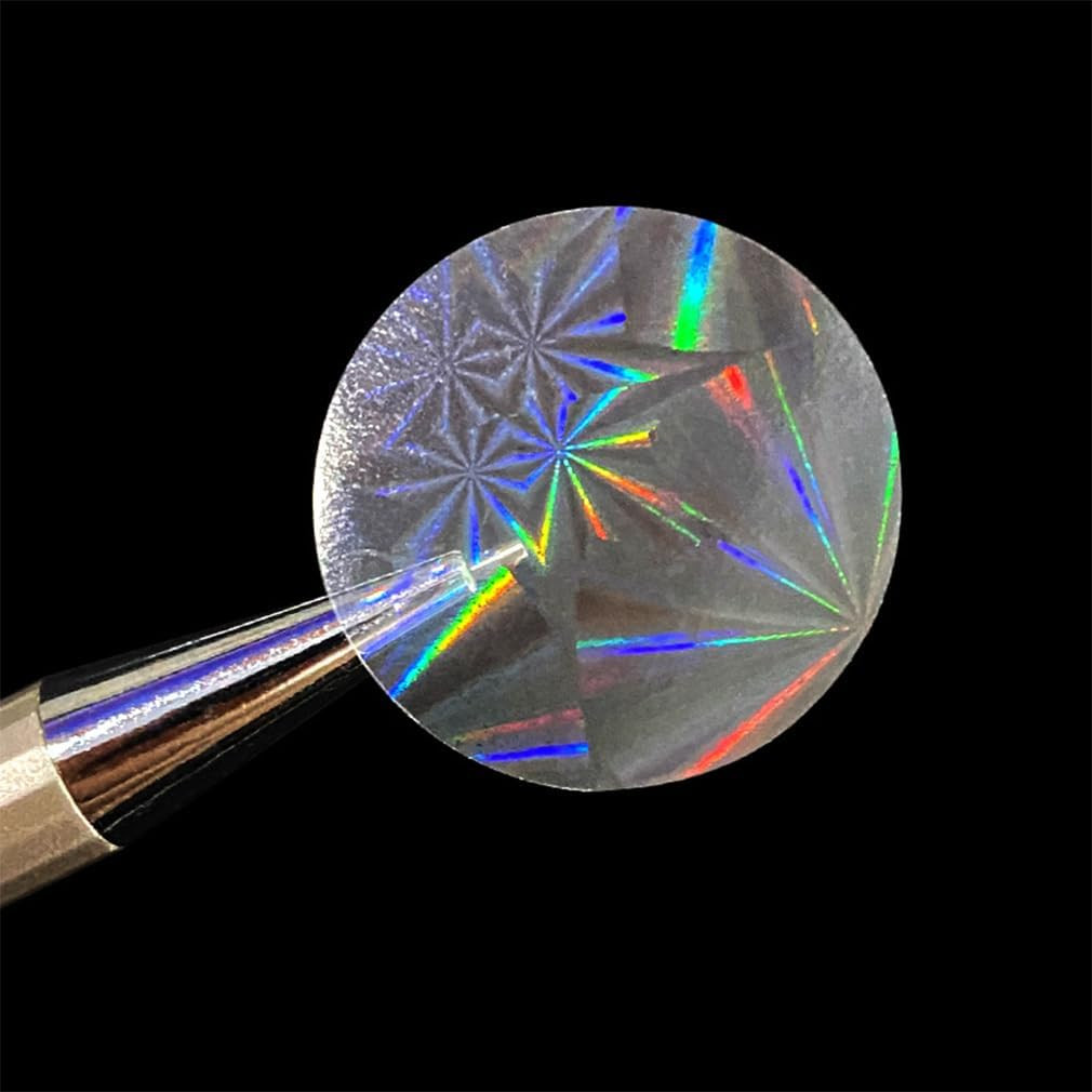 1″ 500Pcs Laser Reflection Stickers, Clear Transparent Waterproof Sticker Crysta
