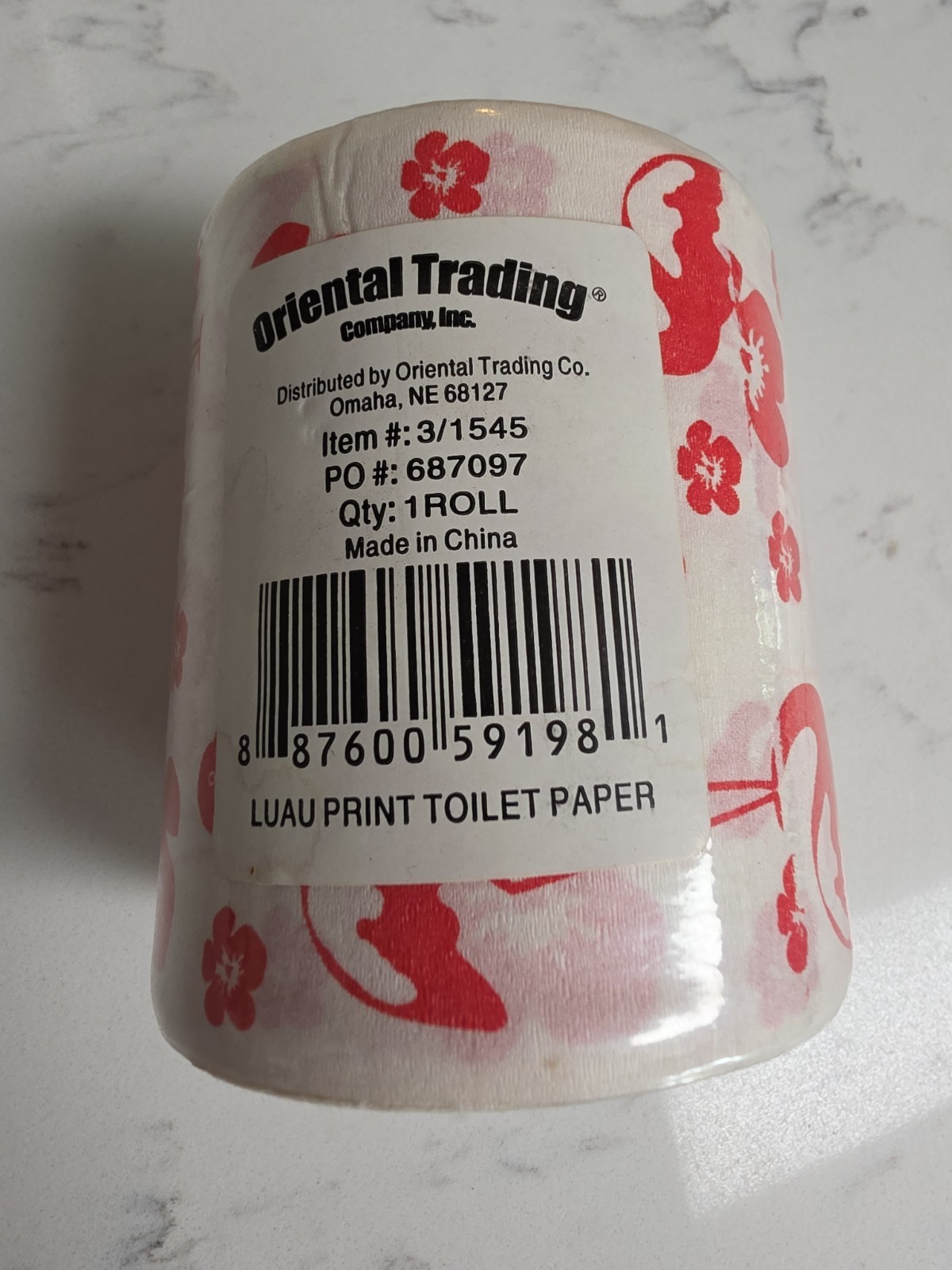 Luau Flamingos Print Toilet Paper Roll Oriental Trading NIP