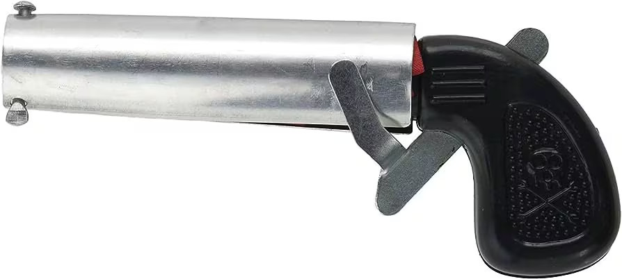 1 BANG GUN RED FLAG Clown Comedy Gag Toy Joke Stage Prop Joker Fake Metal Pistol