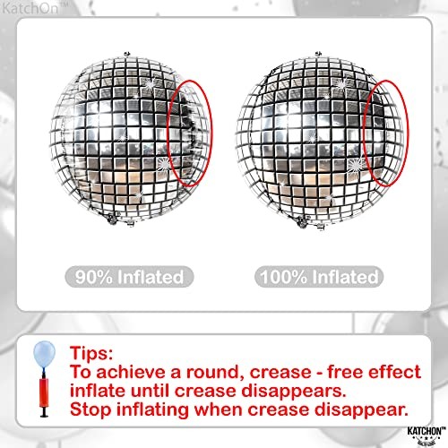 , Big Silver Ball Balloons – 22 Inch, Pack of 6 | Party Decorations, 4D Disco