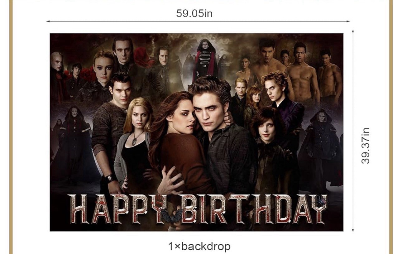 Brand New The Twilight Saga “Happy Birthday” Party Backdrop Banner