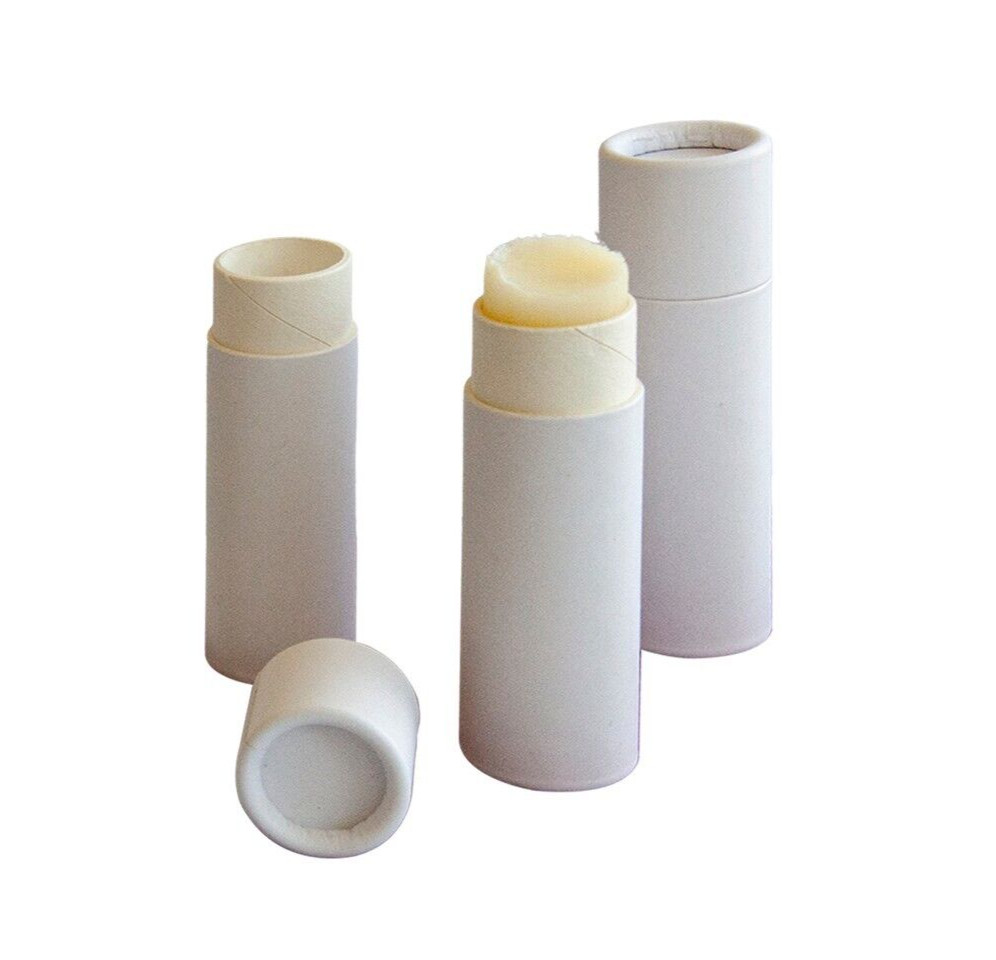 500 White Oil Proof Paper Lip Balm Tubes .3 oz 1/3 Cardboard Containers