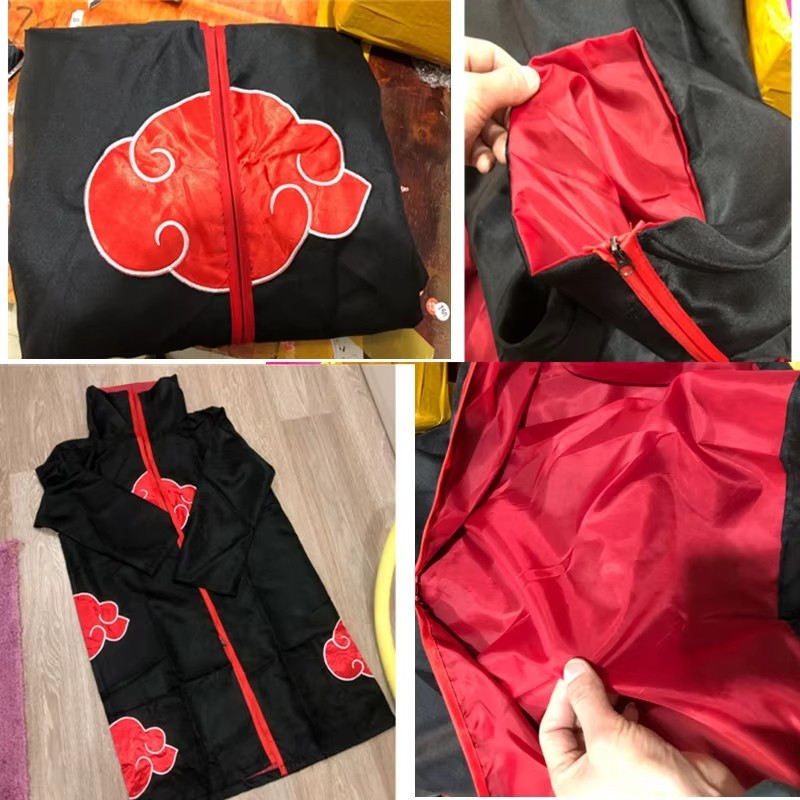 Red Cloud Ninja Cloak Costume Anime Style For Role Play Robe Halloween Outfit